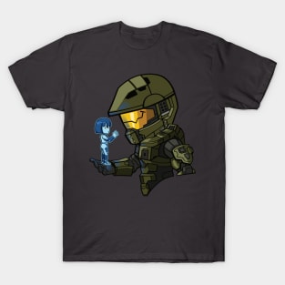 FA Chibi Master Chief and Cortana T-Shirt